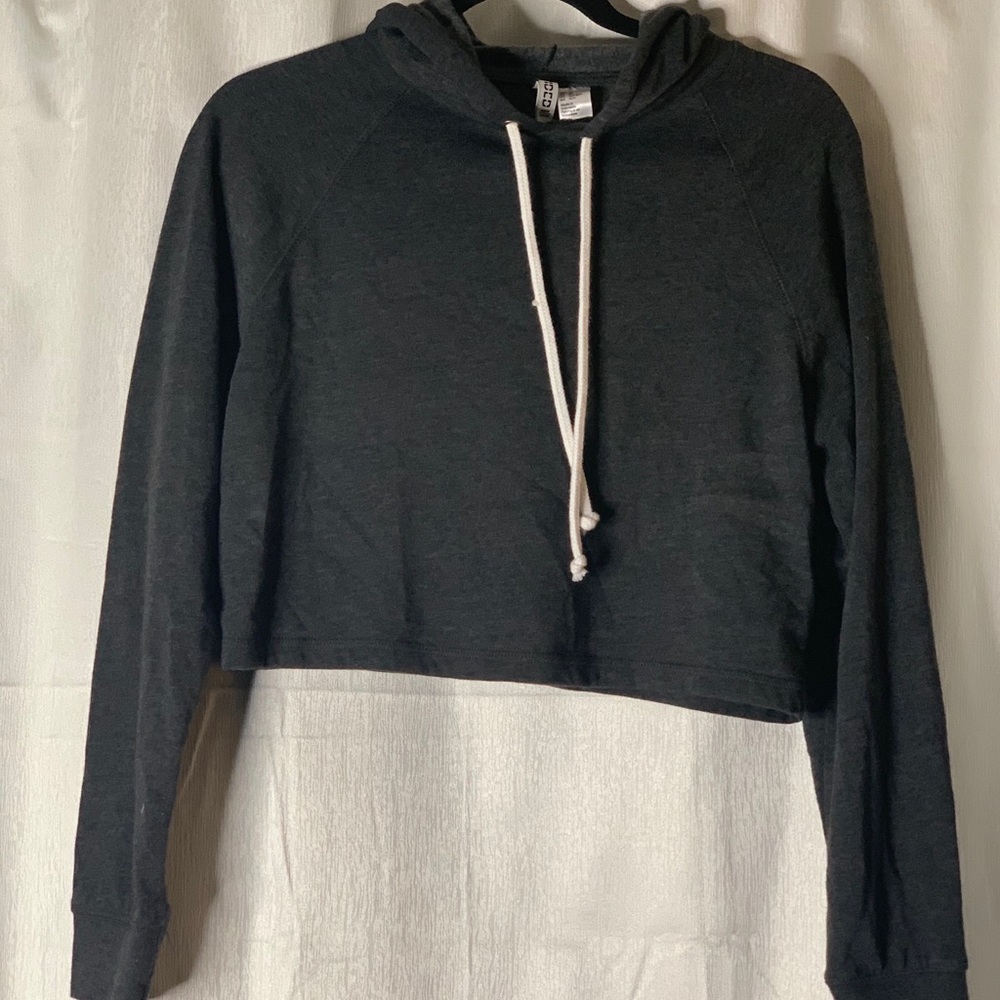 Dark Gray H&M Cropped Hoodie